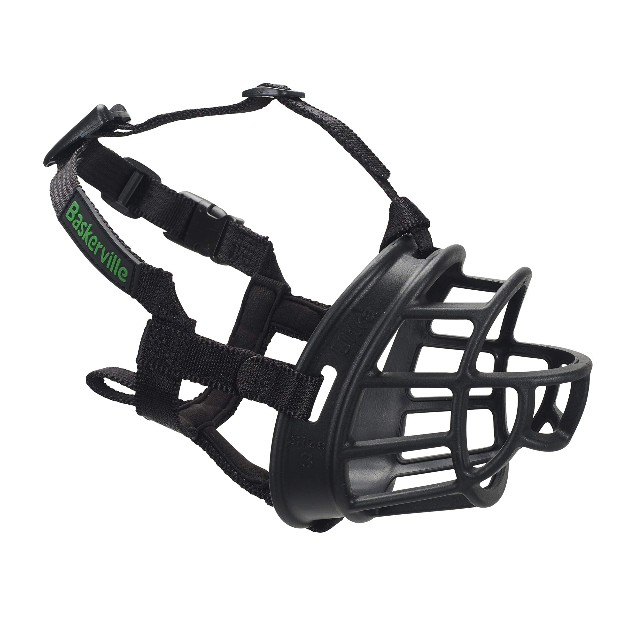 Baskerville ULTRA front view showing open basket design for panting and safety
