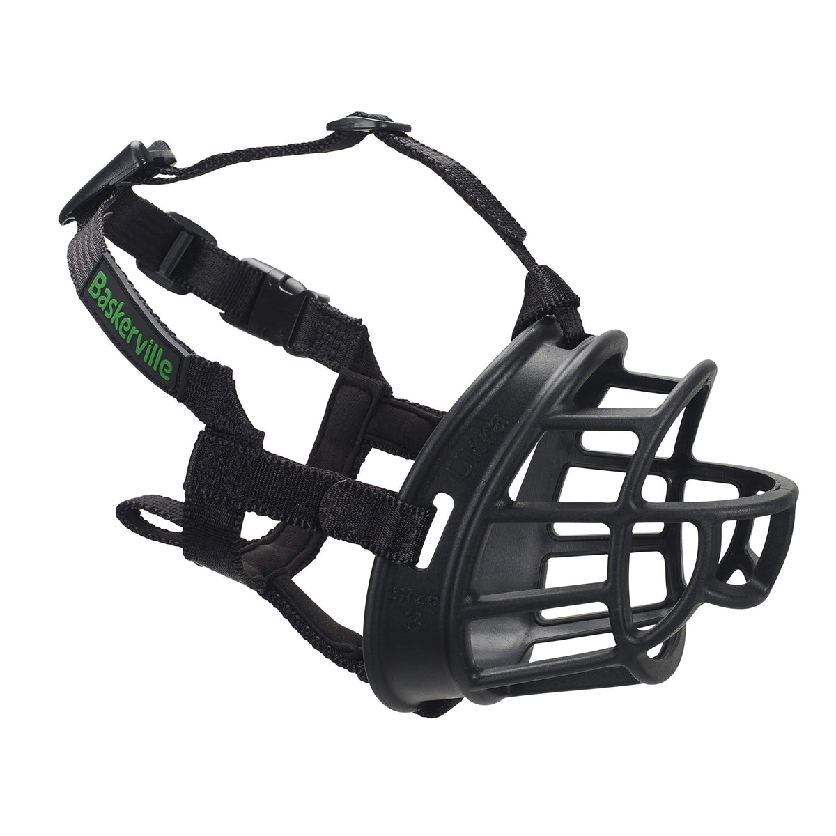 Baskerville ULTRA front view showing open basket design for panting and safety