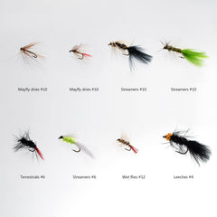 BASSDASH close-up of dry flies showing fine hackle detail — realistic surface presentation