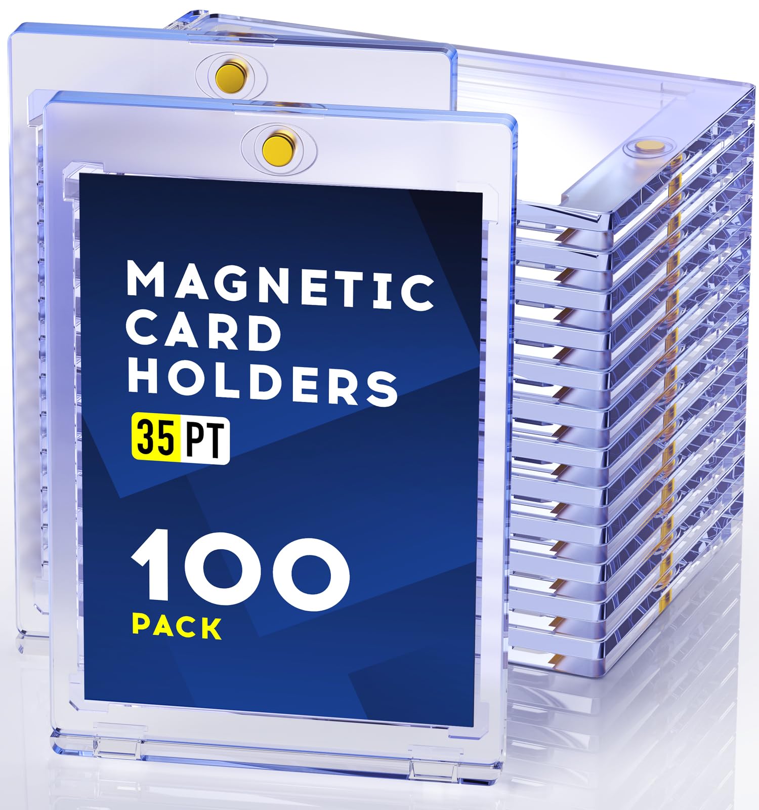 Basthalan front packaging showing 100 magnetic acrylic holders for clear display benefit