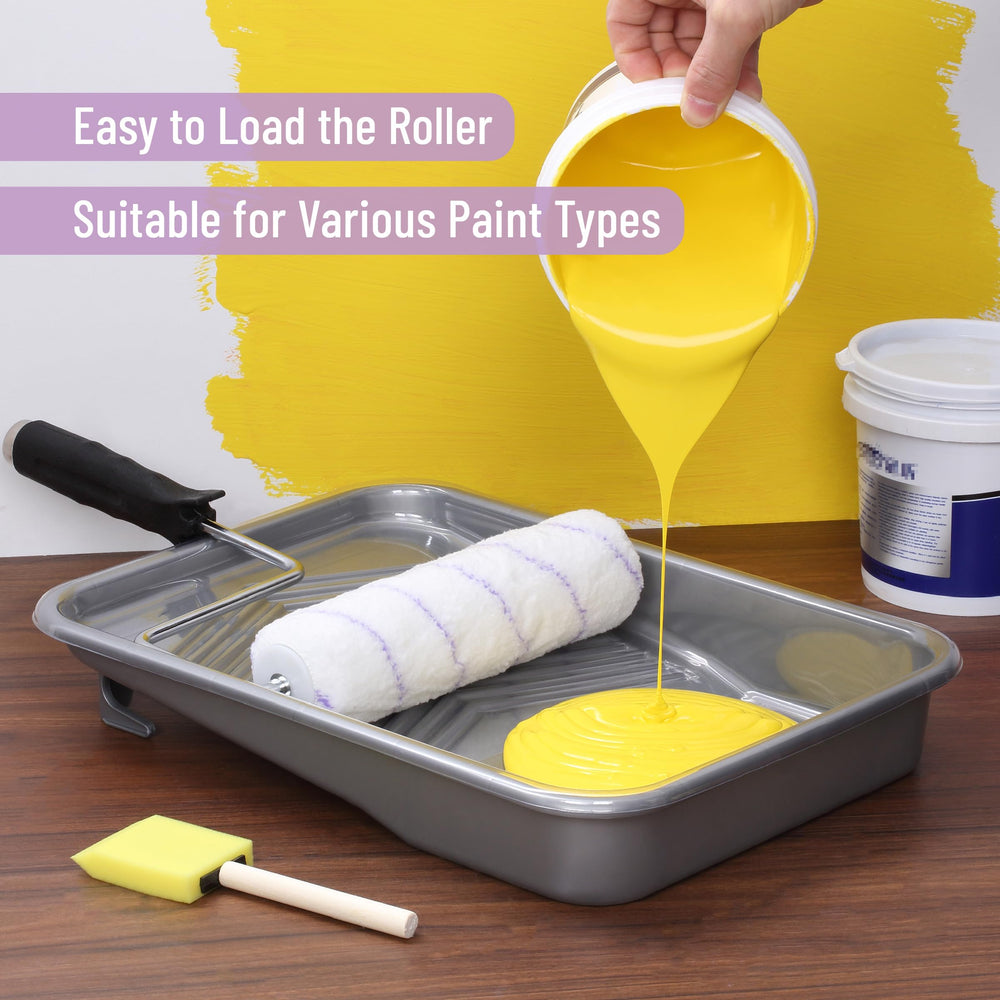 Bates Choice tray holding paint in use demonstrating efficient coverage