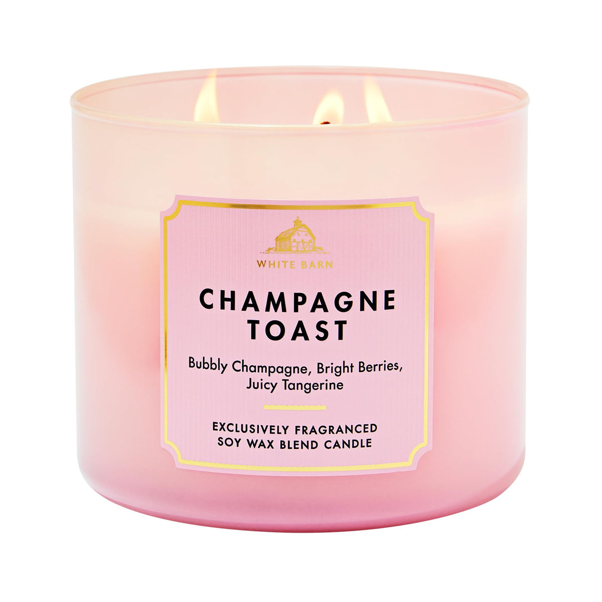 Bath & Body Works front view of Champagne Toast candle showing jar and lid for stylish display