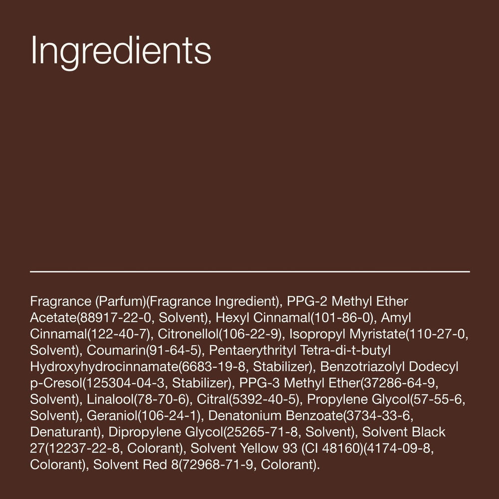 Bath & Body Works ingredient and usage label close-up showing fragrance blend and directions