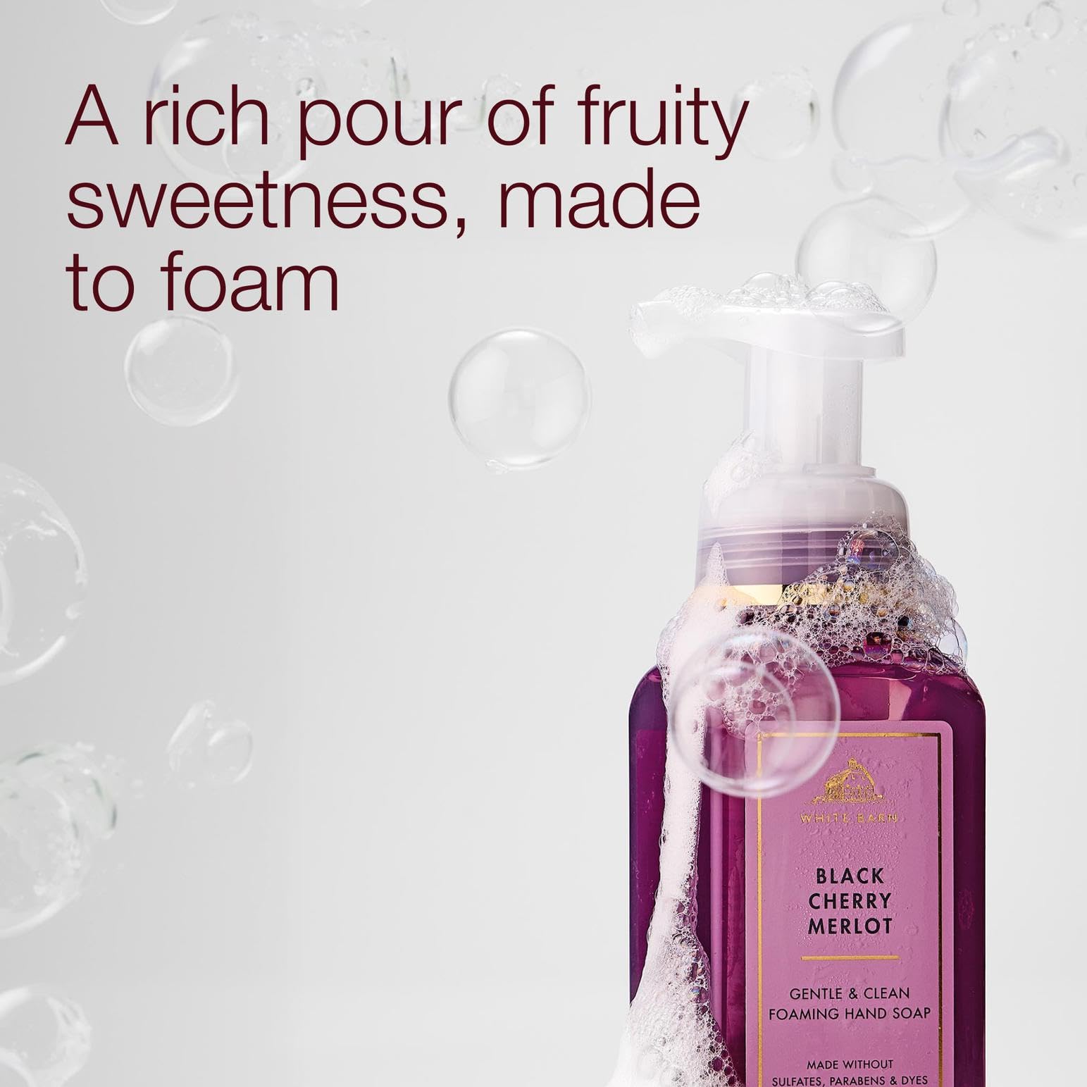 Bath & Body Works pump close-up dispensing easy-foaming soap for quick use