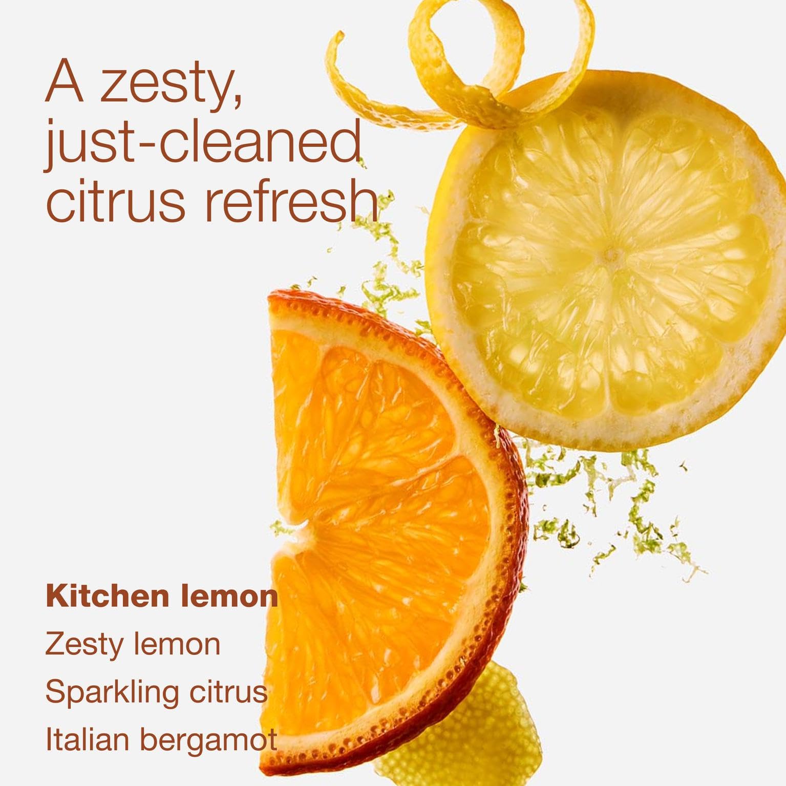 Bath & Body Works bottles staged in kitchen conveying fresh citrus scent benefit
