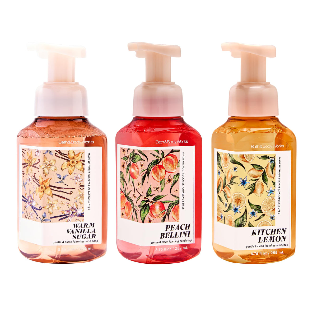 Bath & Body Works front packaging trio showing scent variety and everyday convenience