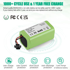 Batryuic side profile label showing 4000mAh capacity for extended cleaning sessions