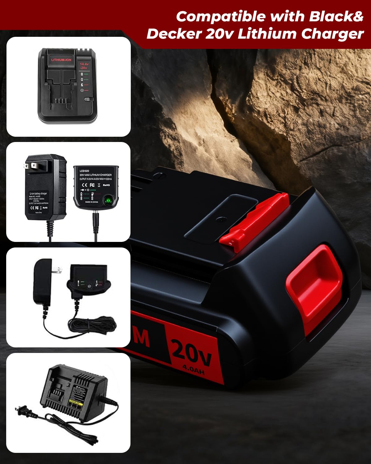 BATWAYPRO battery charging on Black & Decker charger ensuring fast recharge