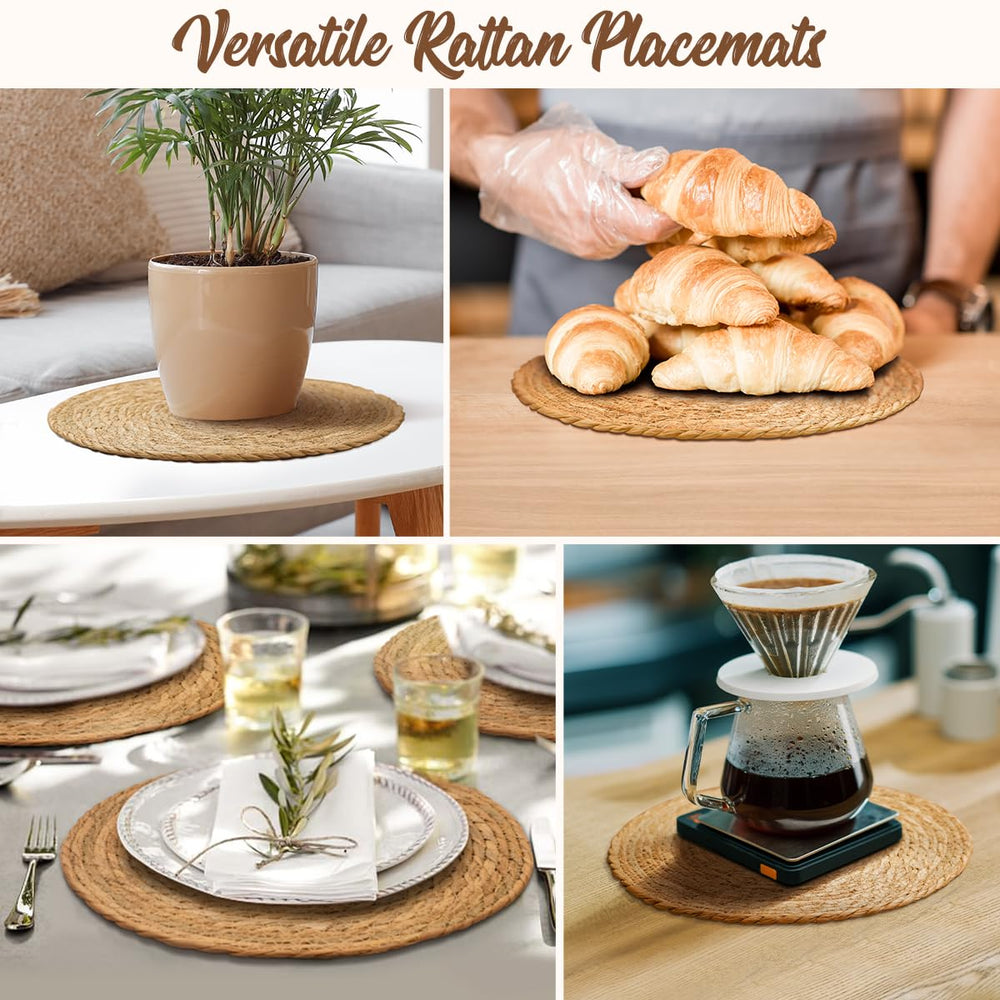 BAVIFY placemat mounted on wall as decor showing versatile use and warm natural texture