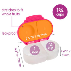 child using b.box snack box with easy-to-open large grip clips