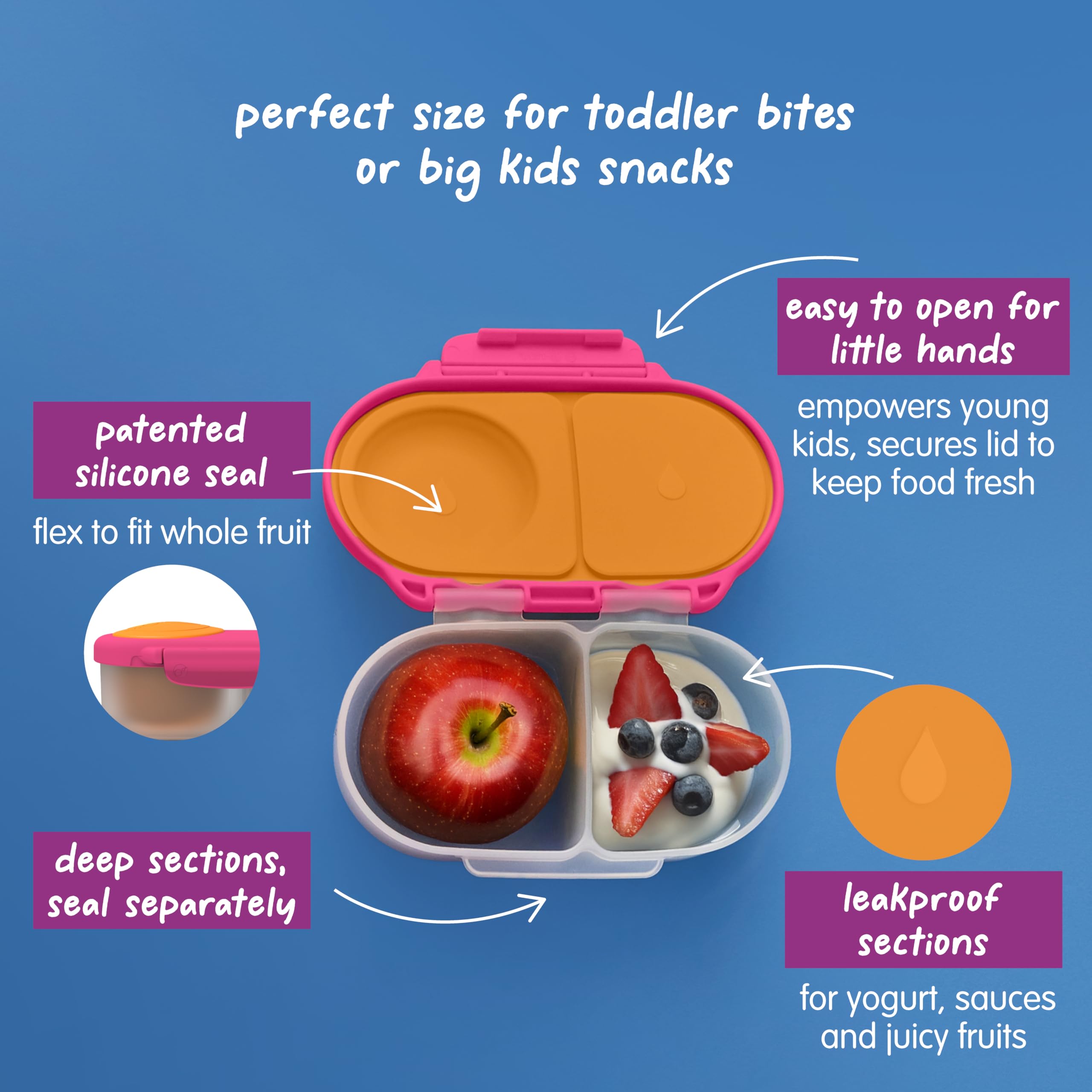 b.box flexi fruit holder close-up demonstrating fresh whole fruit protection