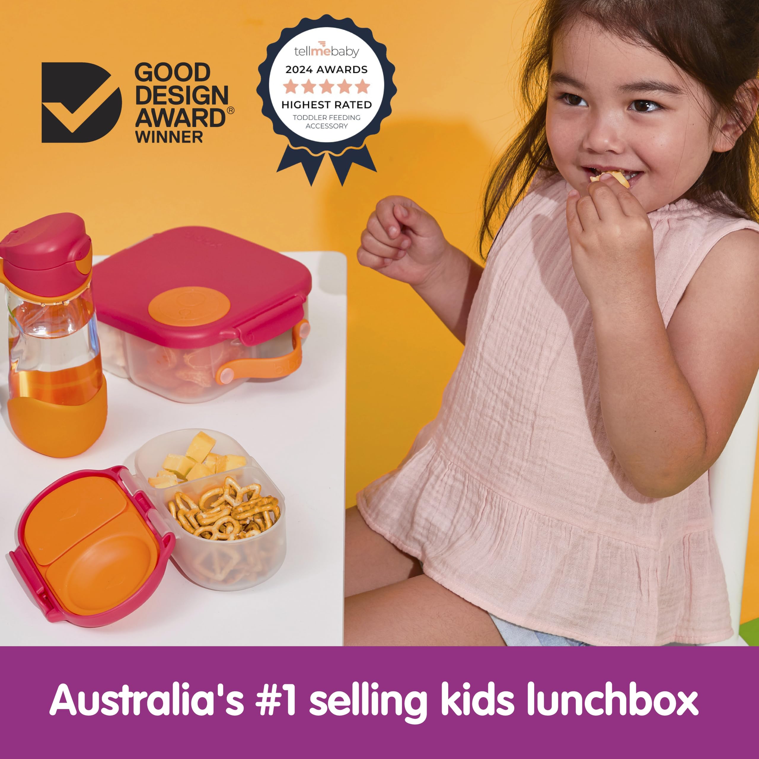 b.box snack box inside lunch bag showing compact size and travel convenience