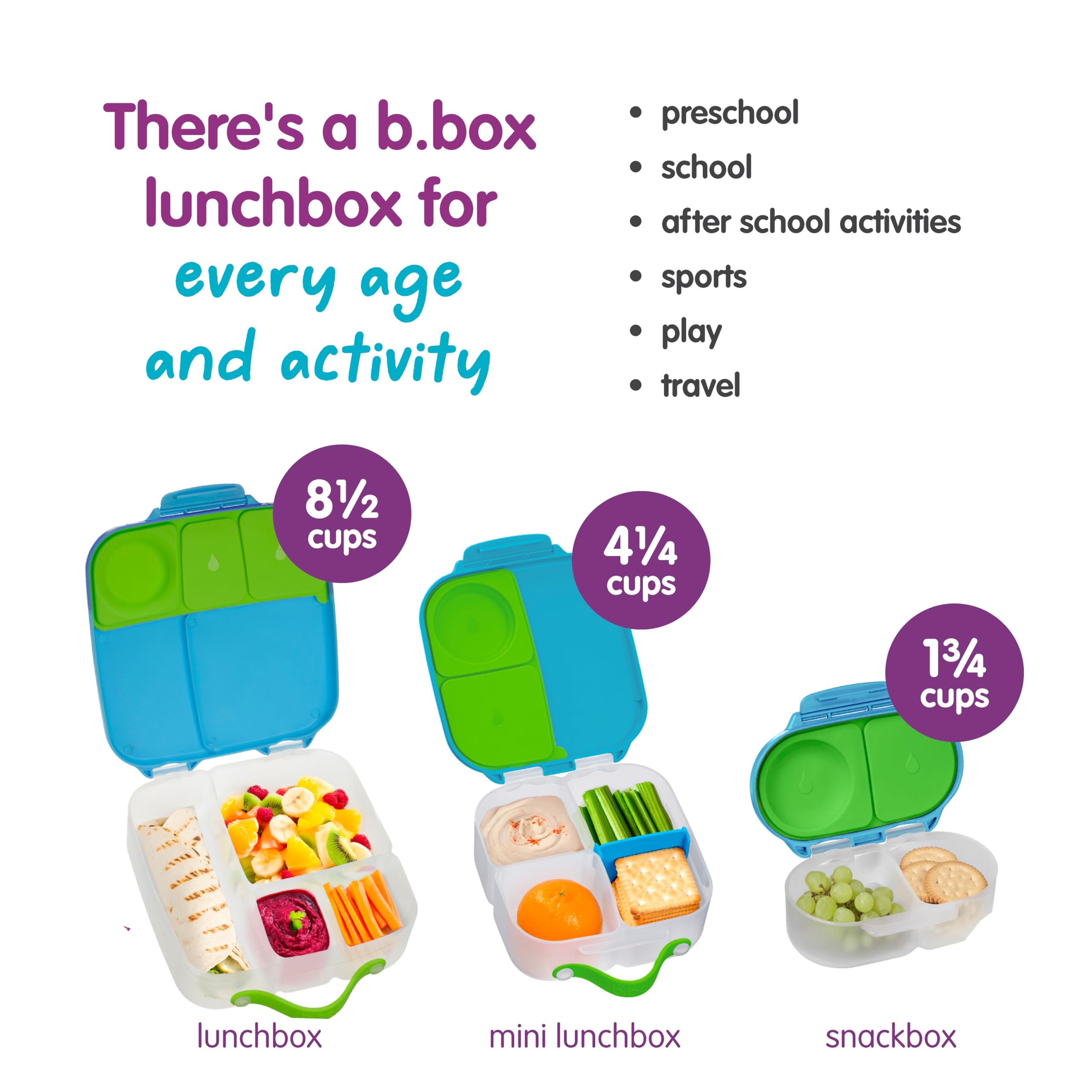 b.box snack box on a picnic blanket by playground to highlight outdoor, on-the-go use
