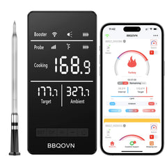 BBQOVN front digital base showing temperatures for fast glance benefits