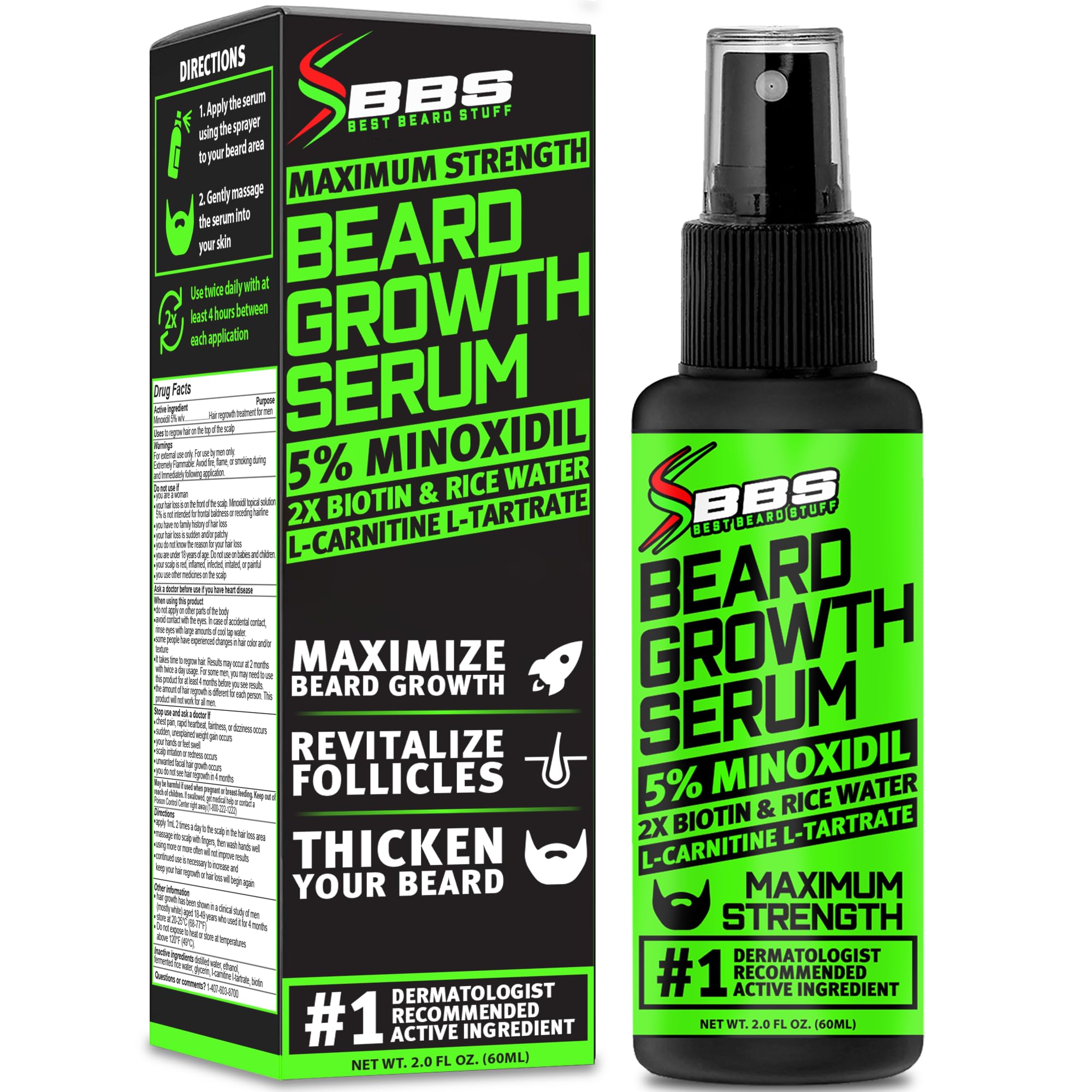 BBS BEST BEARD STUFF front packaging showing product and benefits