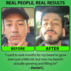 BBS BEST BEARD STUFF serum drop on skin showing lightweight texture