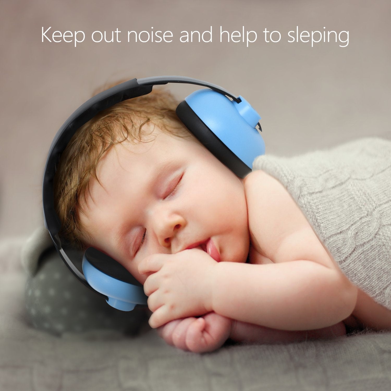 BBTKCARE baby wearing earmuffs demonstrating peaceful nap benefit