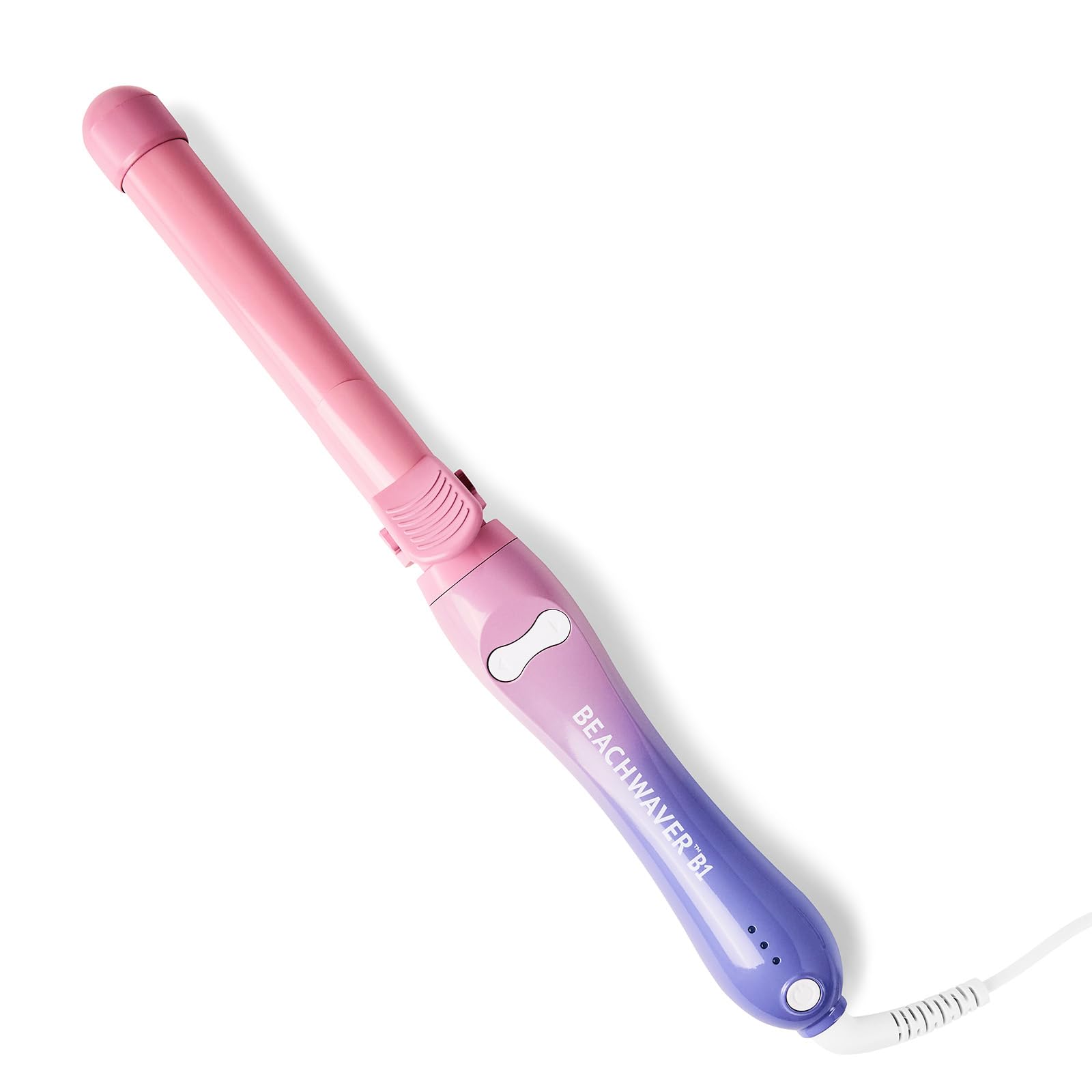 Beachwaver B1 front view in Pink Sunset showing design and color benefits