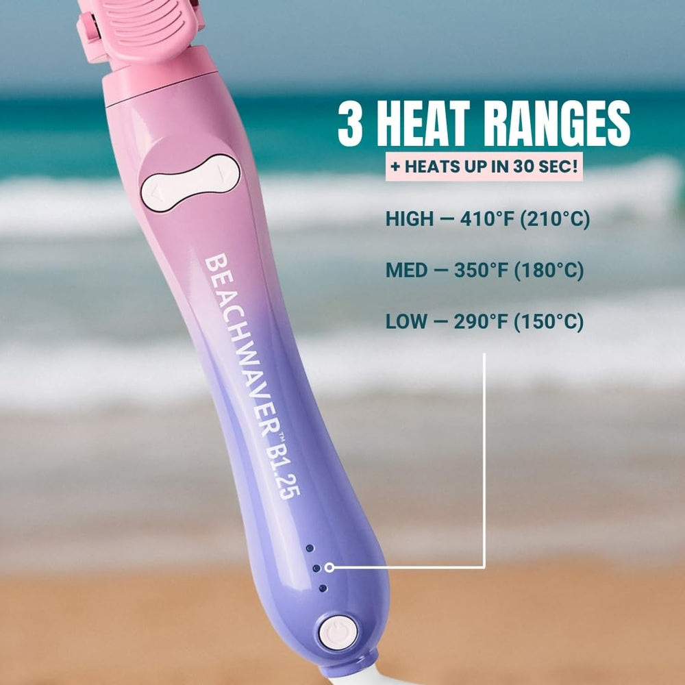 Beachwaver B1 packaging and contents showing travel-ready accessories