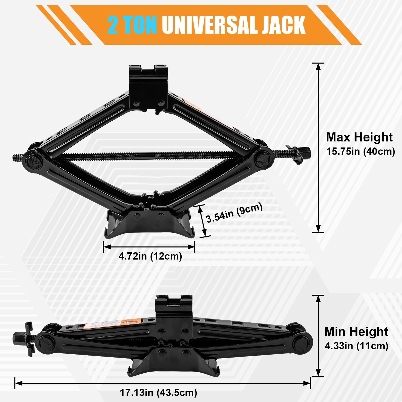 Beaiguna scissor jack gears closeup showing durable mechanism and reliability
