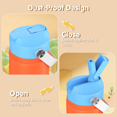 Beallets straw and lid detail highlighting BPA-free materials and easy sipping
