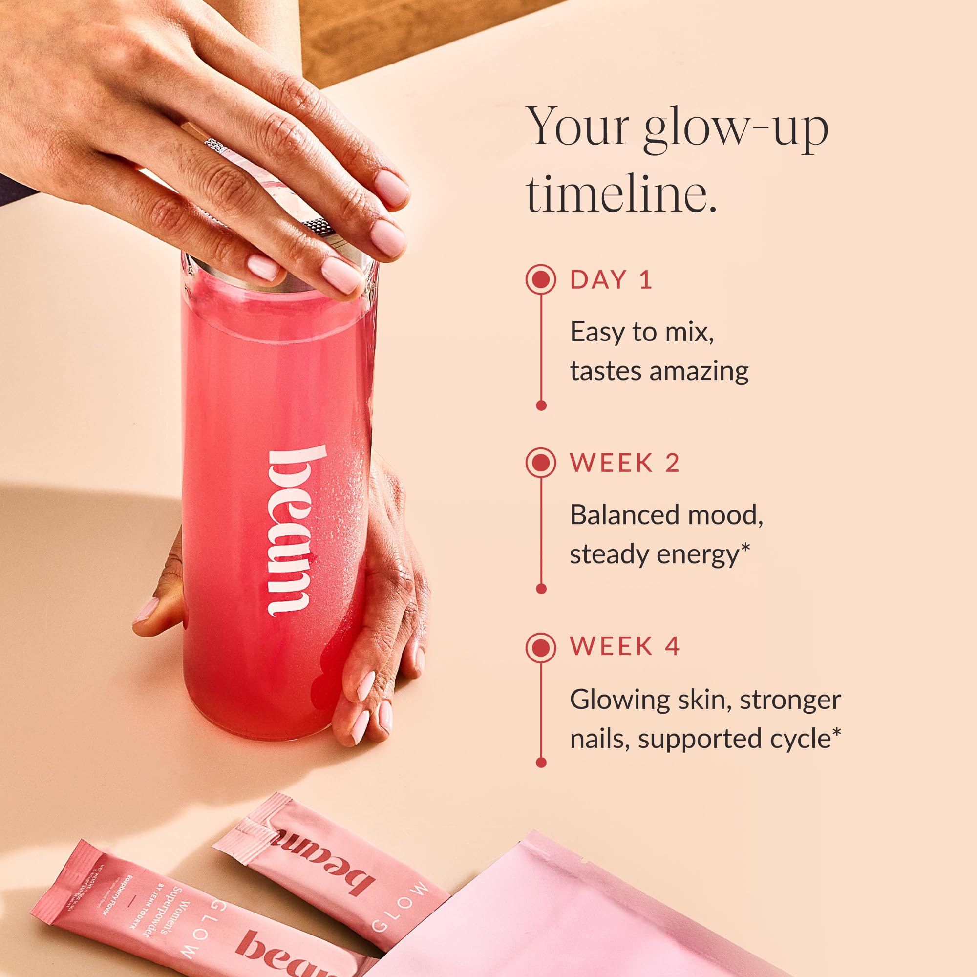 BEAM in morning routine scene suggesting daily wellness ritual benefit