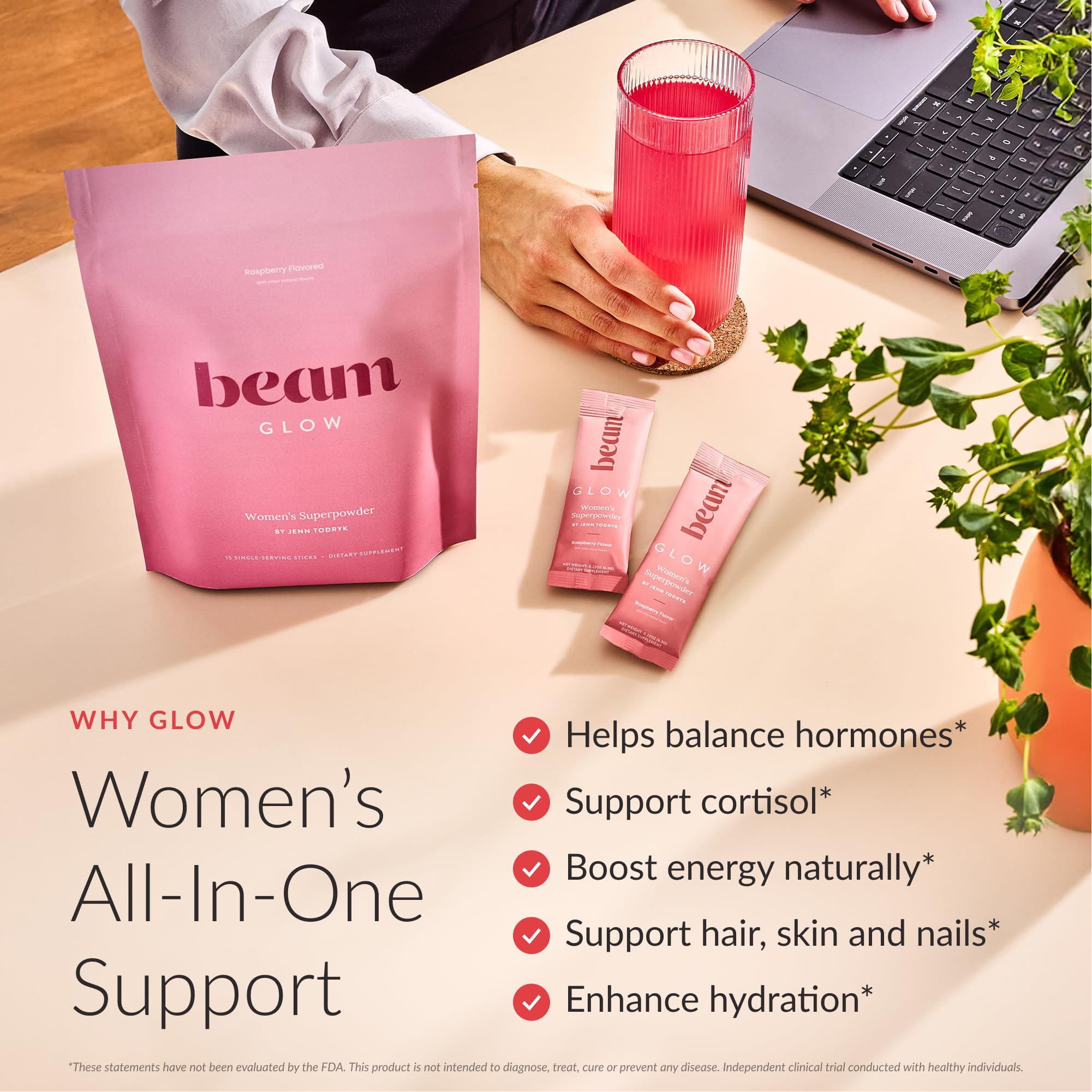BEAM powder close-up texture highlighting fine mixable powder and smooth solubility