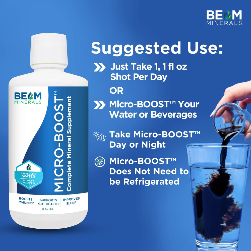 BEAM Minerals pouring into water for easy mixing and fast absorption