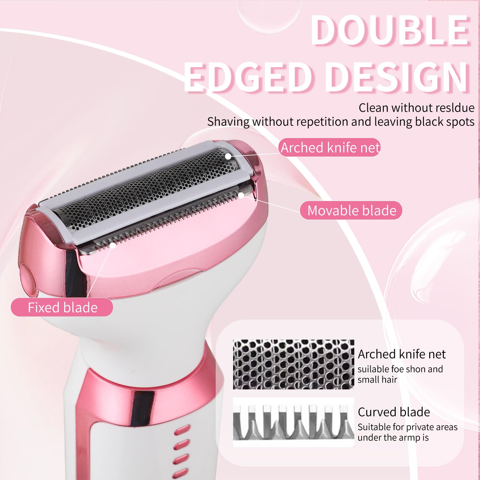 Beanify bikini trimmer head on skin demonstrating gentle sensitive-area grooming