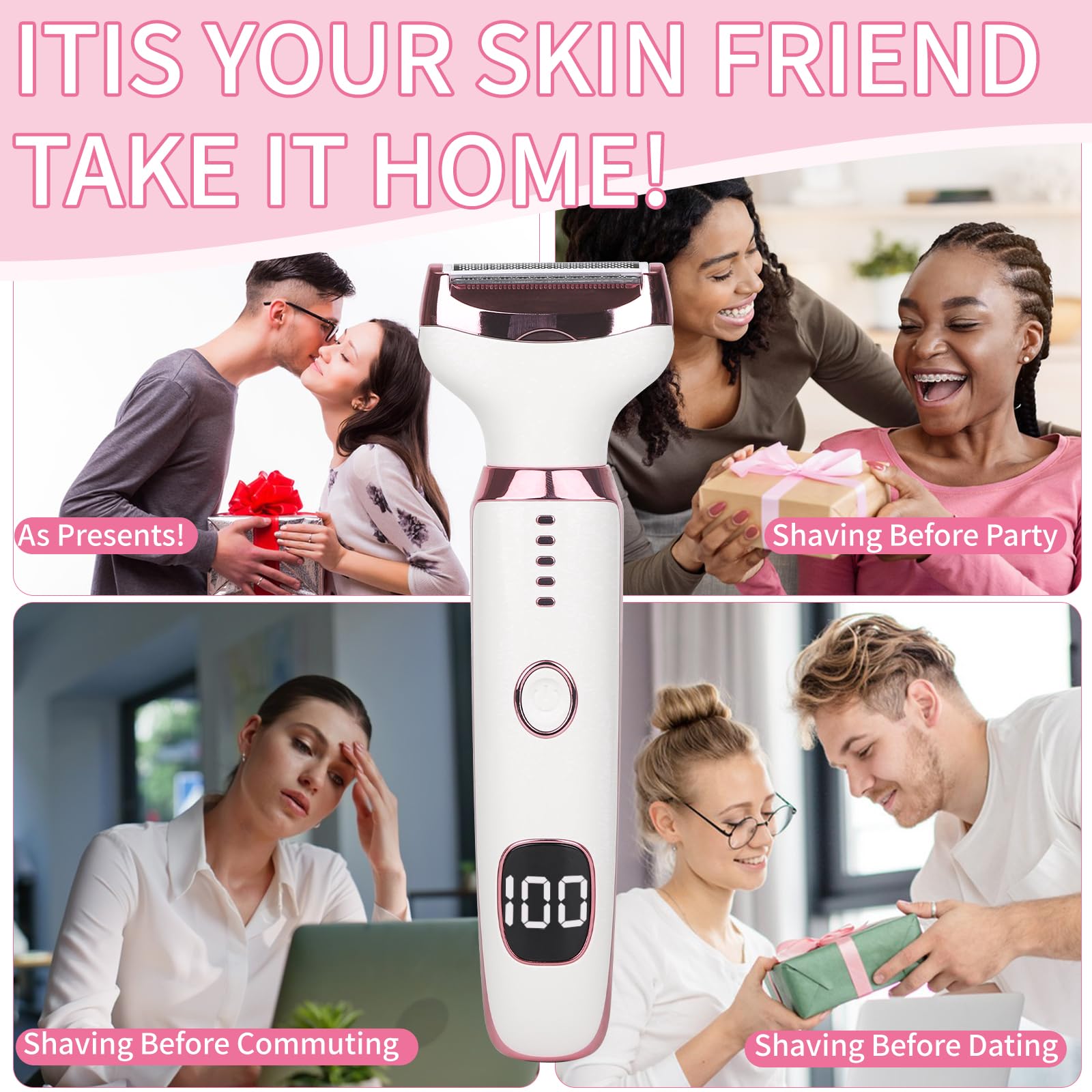 Beanify rinsing detachable heads under water for quick easy cleaning
