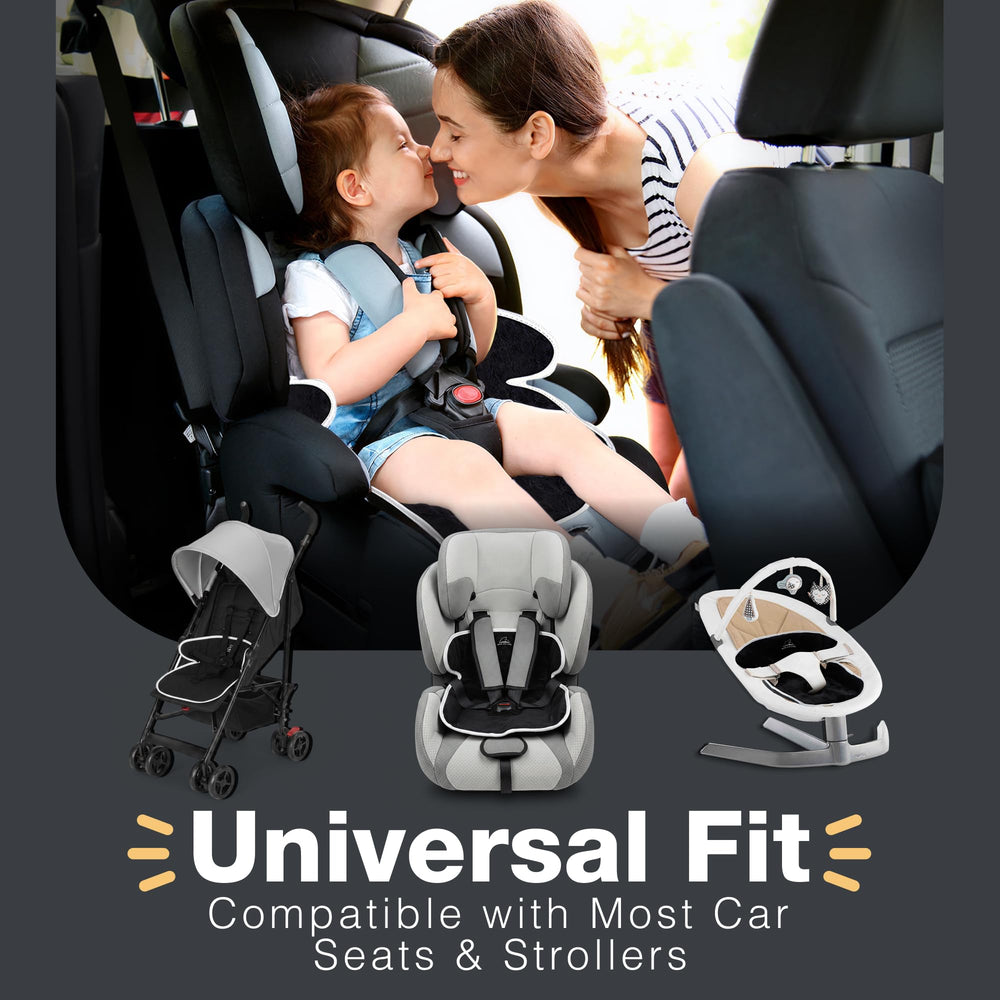 Bear and Care in stroller during outing, simplifies on-the-go cleanup