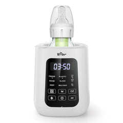 Bear bottle warmer front view showing compact design and white finish for space-saving convenience
