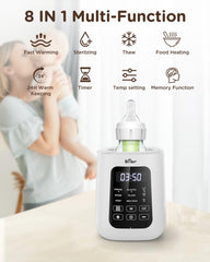 Bear bottle warmer top control panel close-up with simple buttons for fast operation