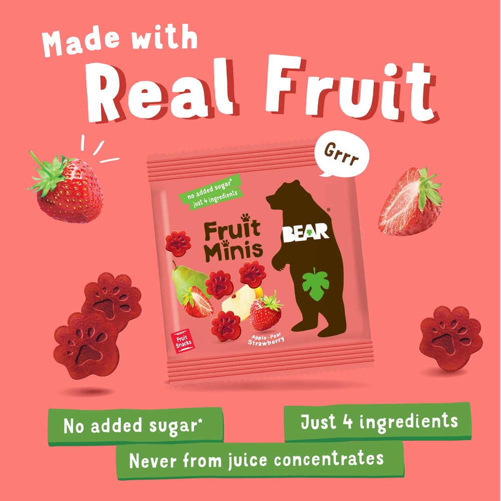 BEAR single wrapped strawberry mini close-up highlighting portability and freshness