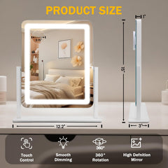 Bearolve close-up of LED strip and touch control highlighting brightness control benefit