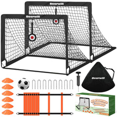 Bearwill front view of two soccer goals showing full set benefit