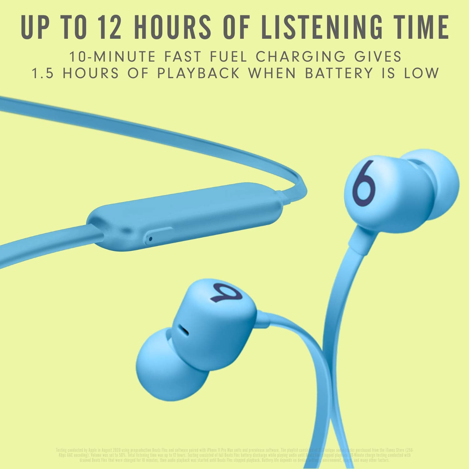 Beats Flex magnetic earbuds close-up demonstrating easy auto-pause benefit