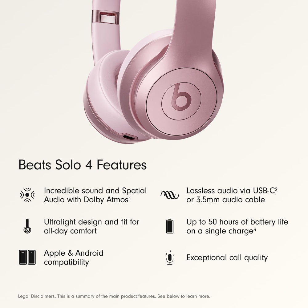 Beats Solo 4 side profile highlighting adjustable ear cup and secure fit benefit