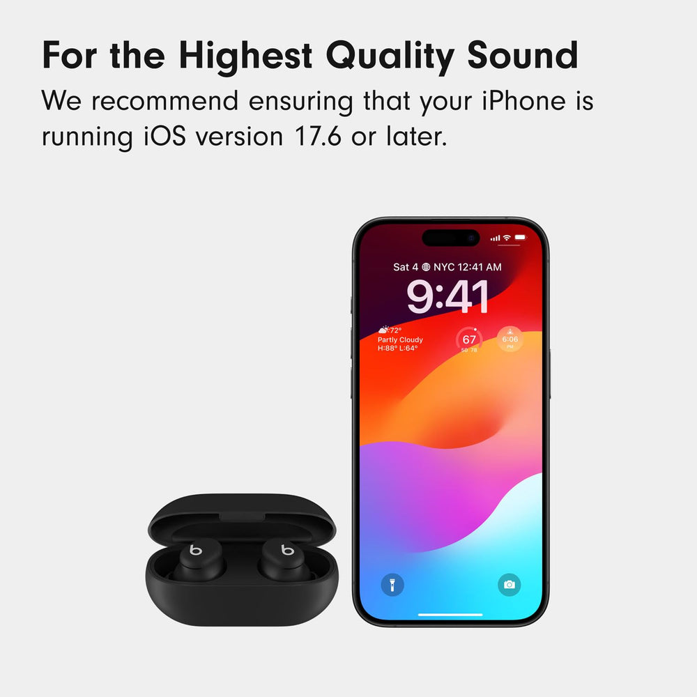 Beats Solo Buds packaging label showing product info and authentic Beats branding benefit
