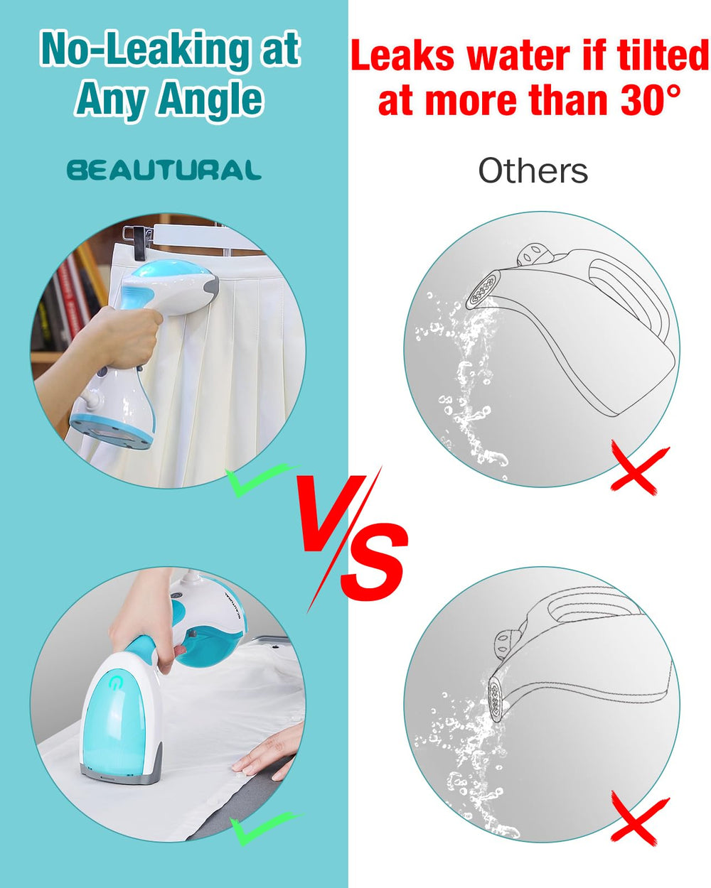 BEAUTURAL fabric brush on steamer lifting lint and pet hair from an overcoat