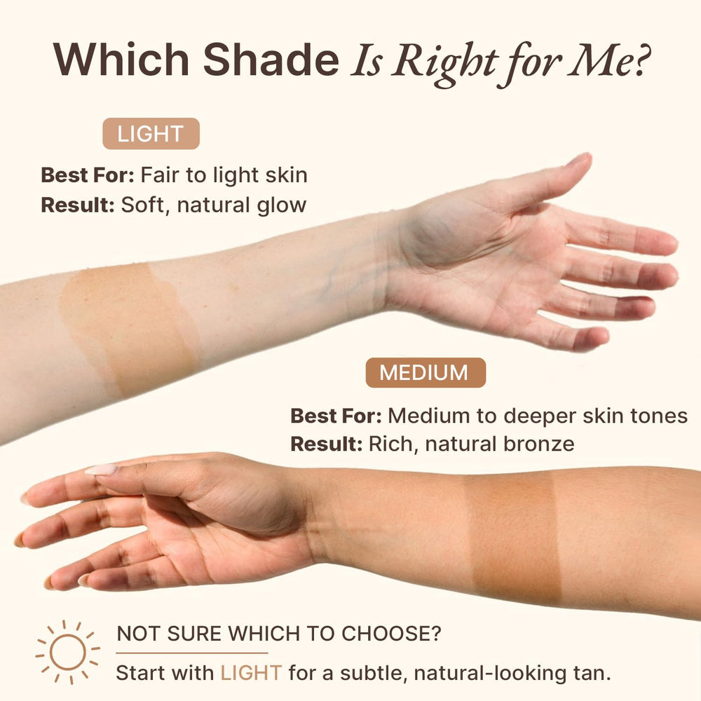 Beauty by Earth being applied to forearm for even, streak-free color benefit