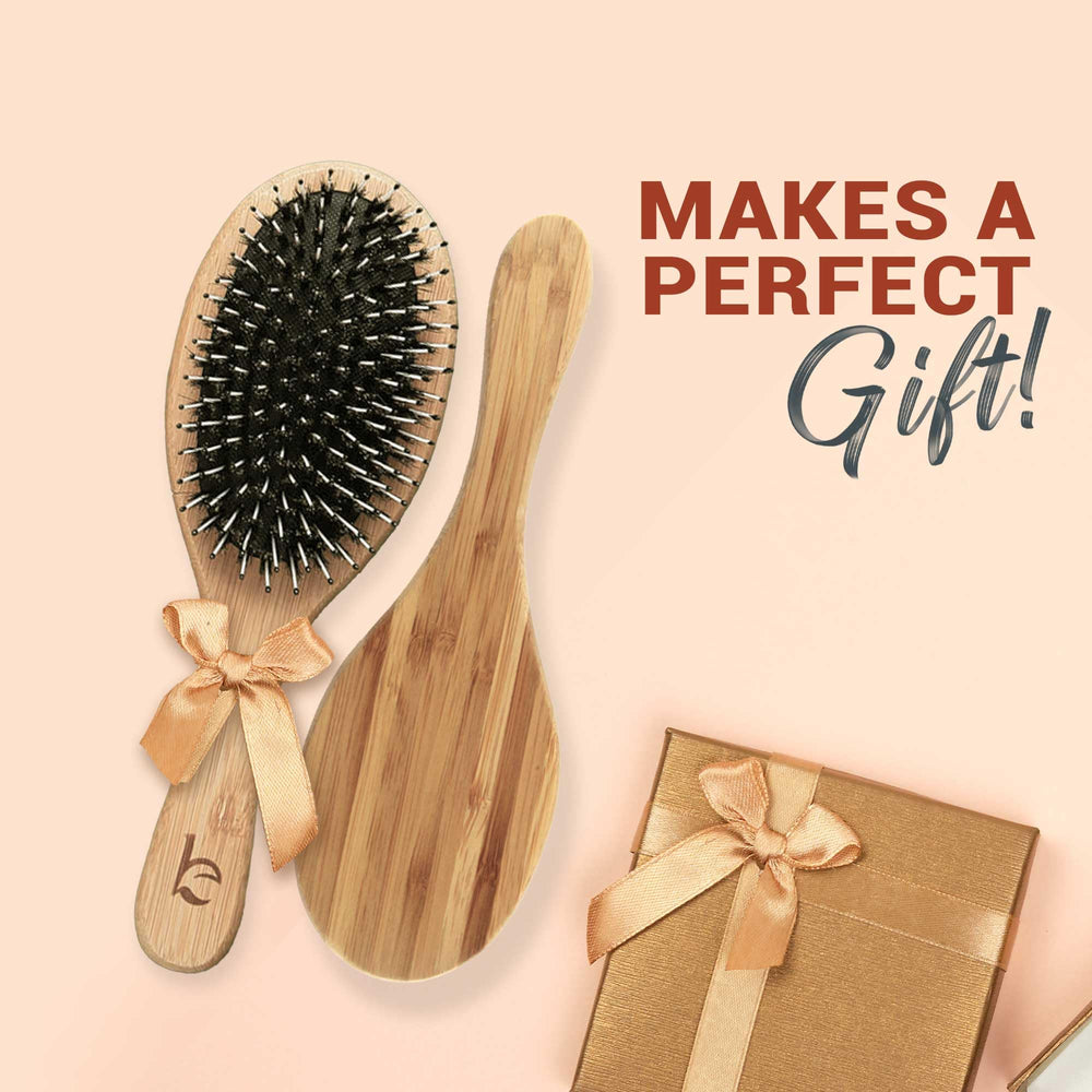 Beauty by Earth brush smoothing dry wavy hair for polished, frizz-reduced finish