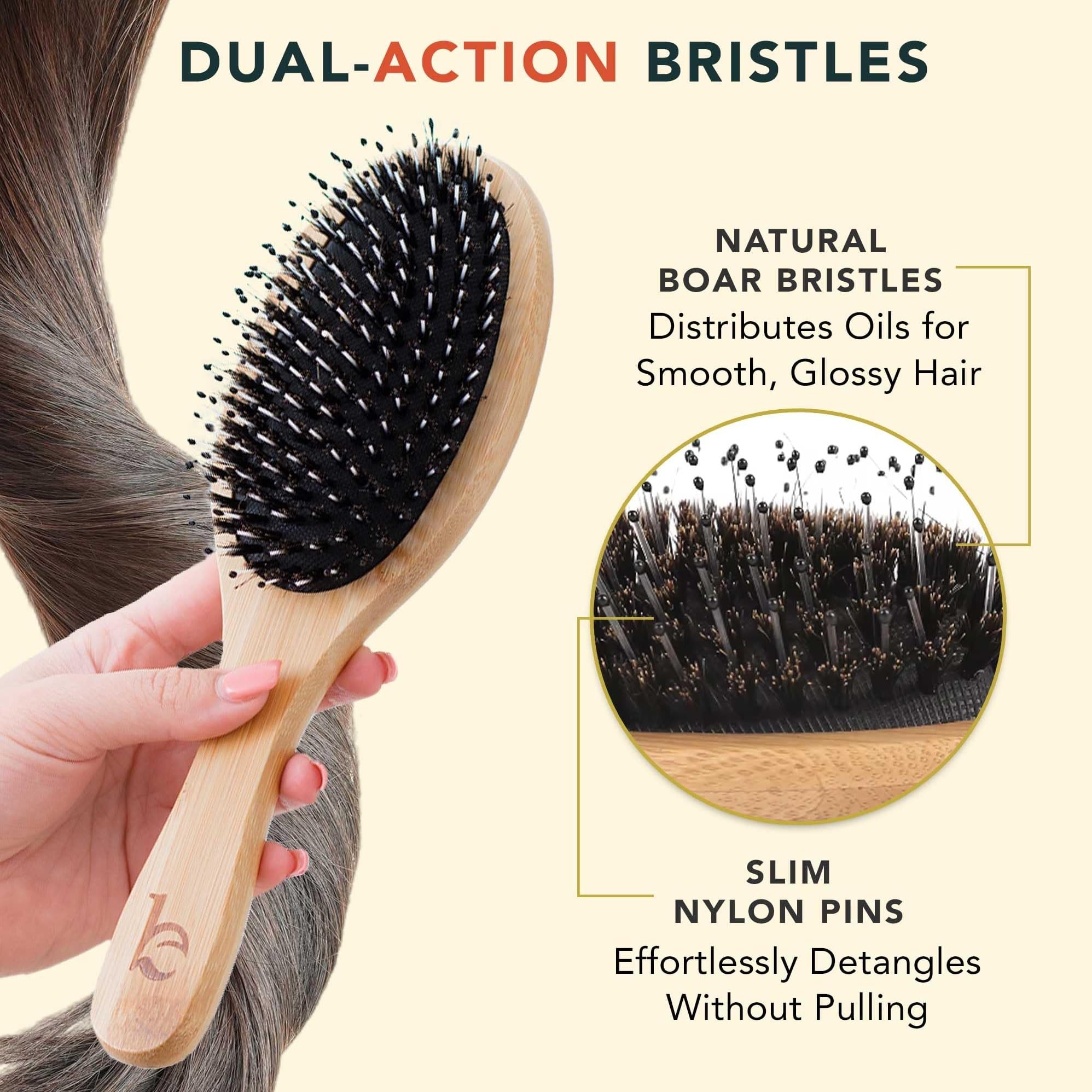 Beauty by Earth close-up of nylon pins reaching through dense curls to detangle