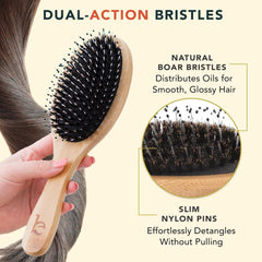 Beauty by Earth close-up of nylon pins reaching through dense curls to detangle