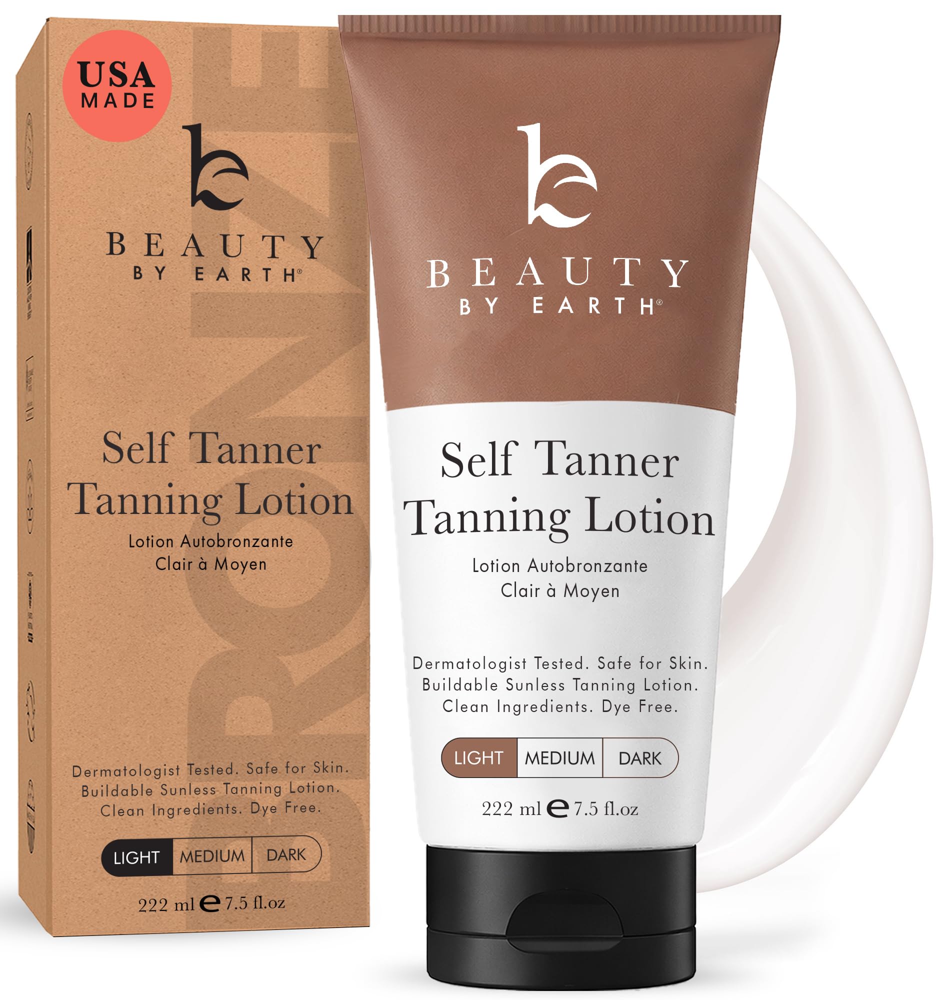 Beauty by Earth front packaging showing bottle and clean ingredients benefit