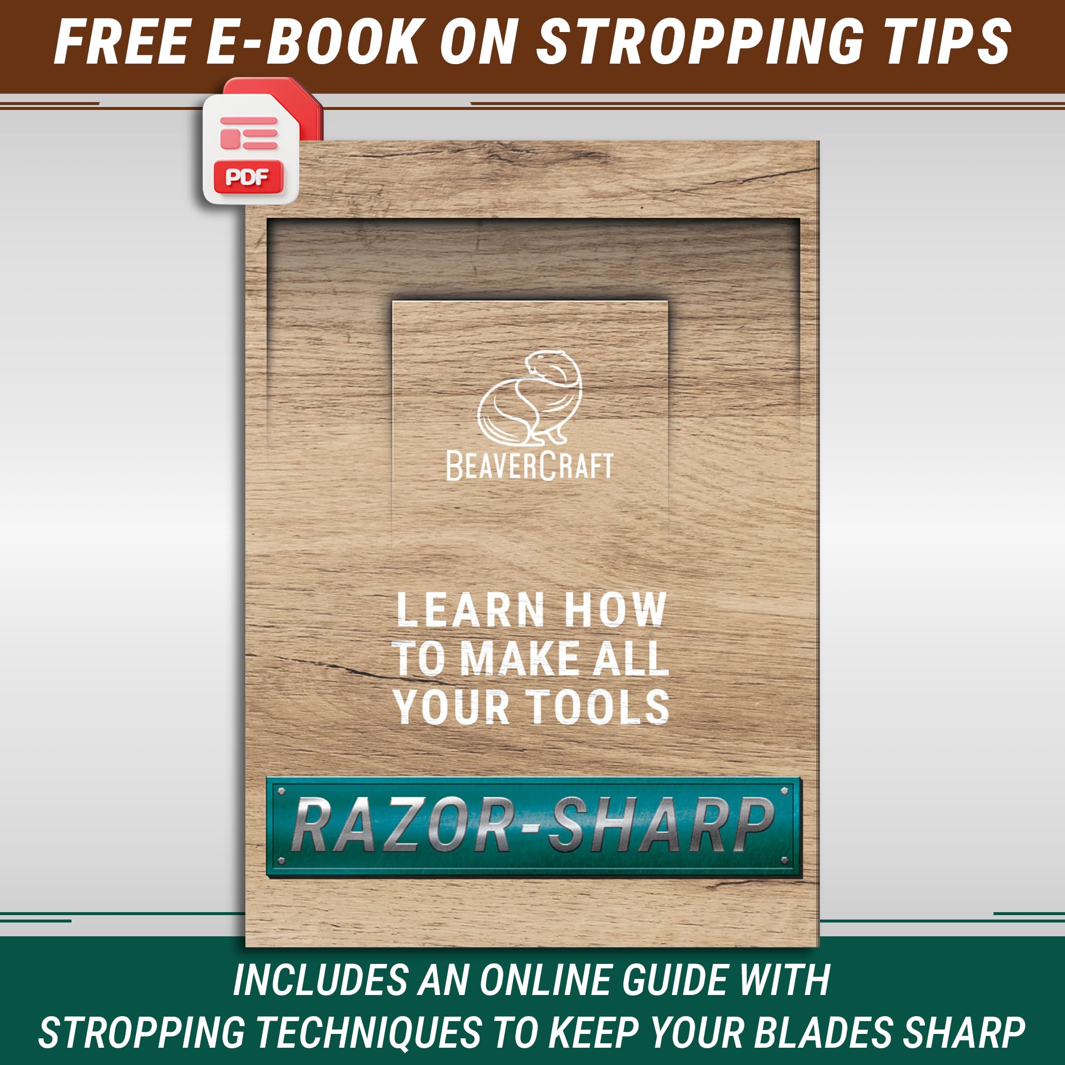 BeaverCraft stropping at an angle demonstrating correct stroke and consistent contact
