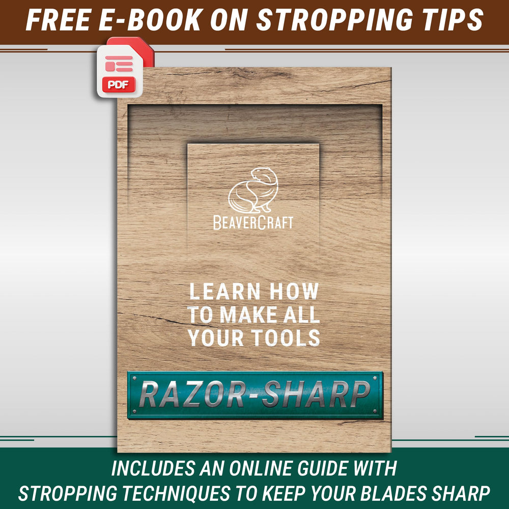 BeaverCraft stropping at an angle demonstrating correct stroke and consistent contact