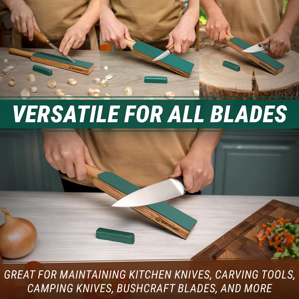 BeaverCraft ashwood handle detail providing ergonomic grip and stable stropping control