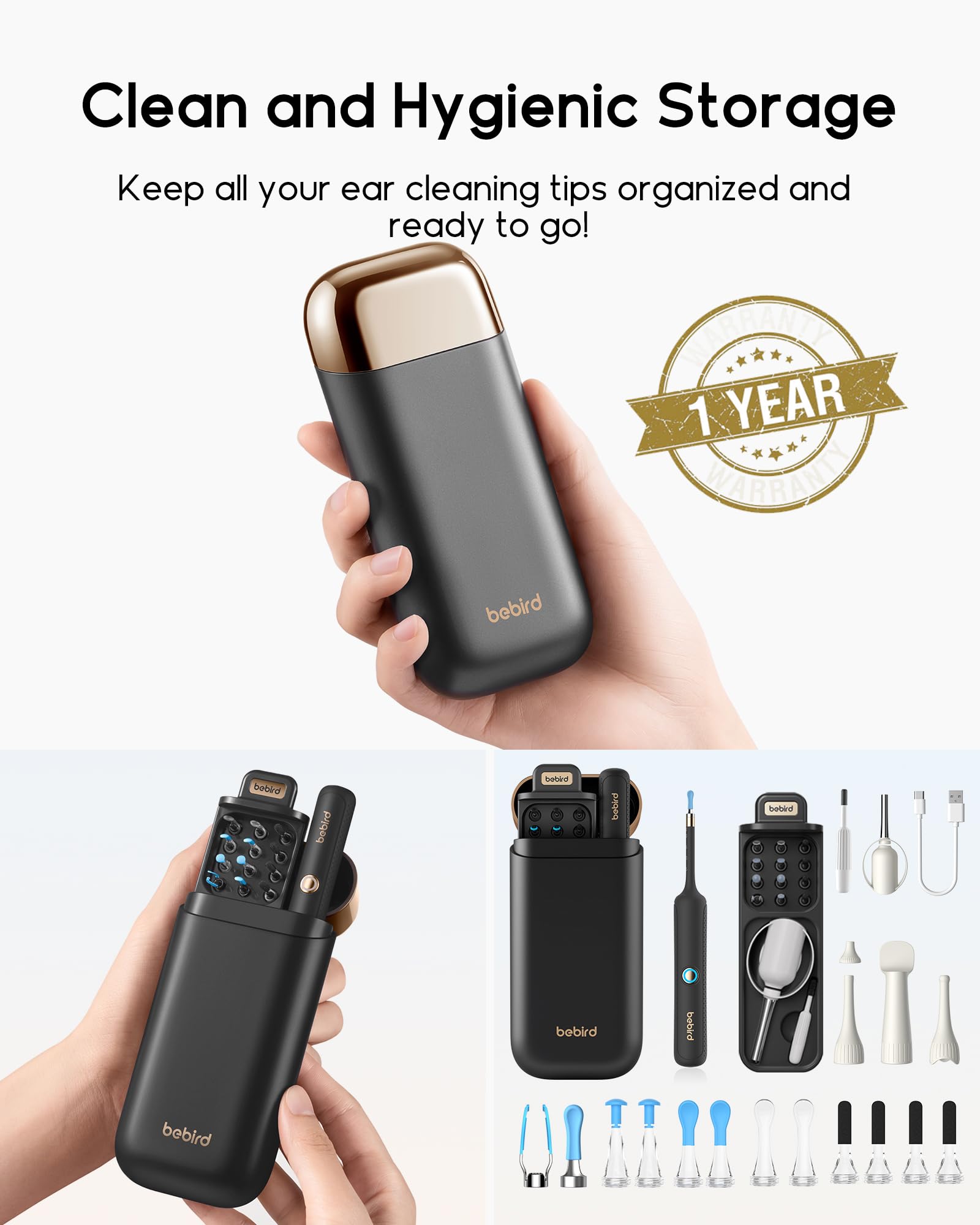 BEBIRD R37R next to smartphone for scale, portable and phone-compatible
