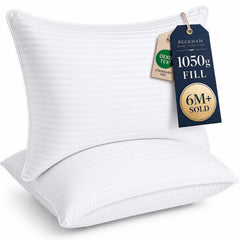 Beckham Hotel Collection front packaging showing queen pillow set and comfort
